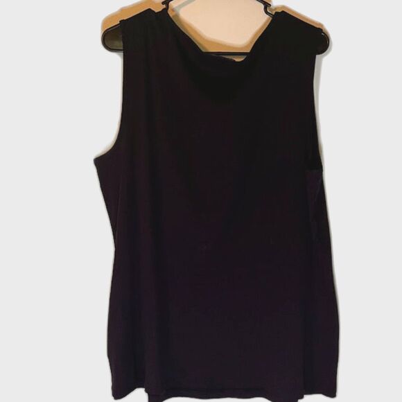 Lauren Ralph Lauren Top 2X Blue V-Neck Lace Applique Sleeveless Casual Nautical - Picture 3 of 5